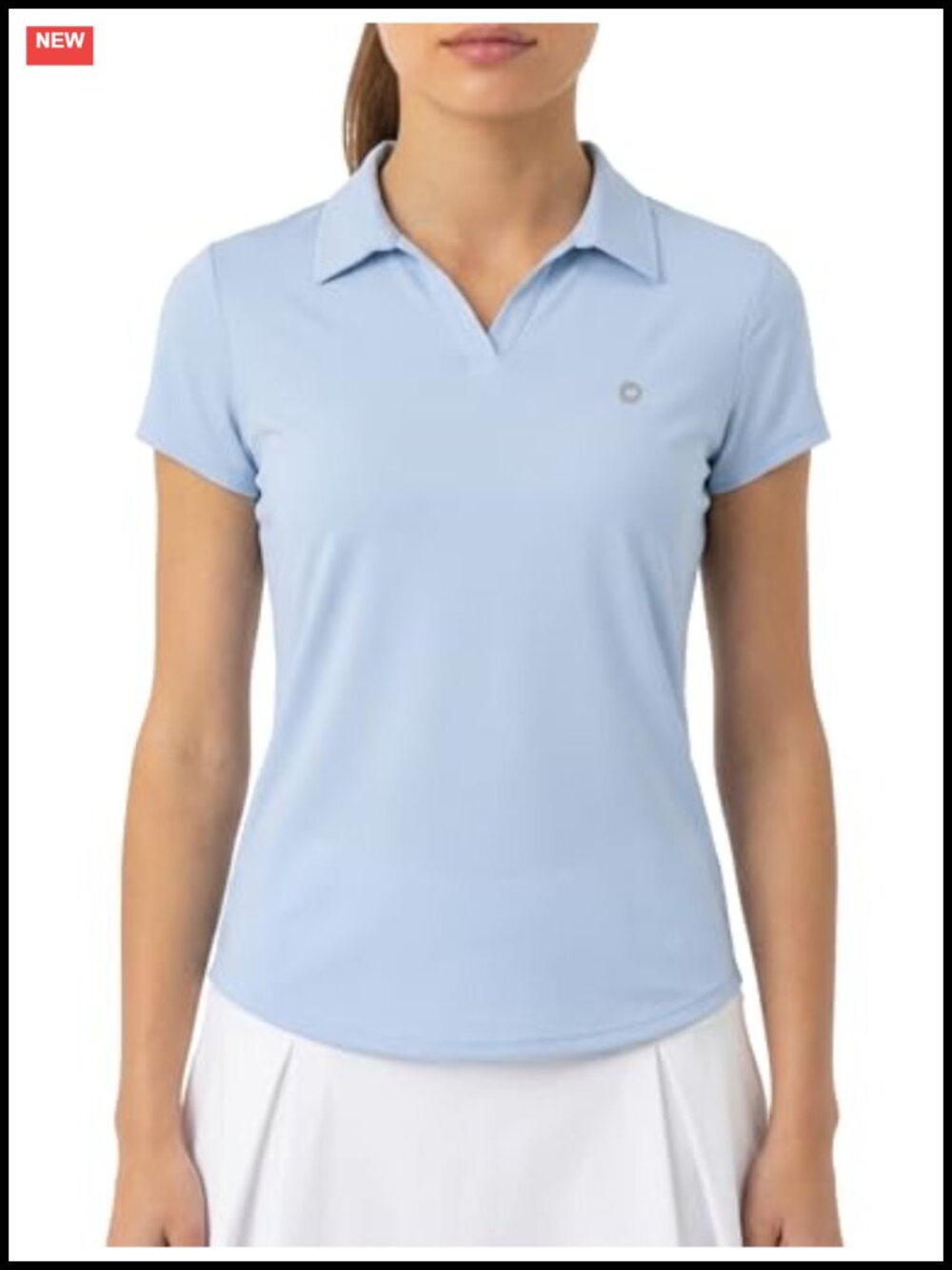 Women's Athletic Polo Shirt Collared V-Neck Moisture Wicking Quick Dry UPF 50+